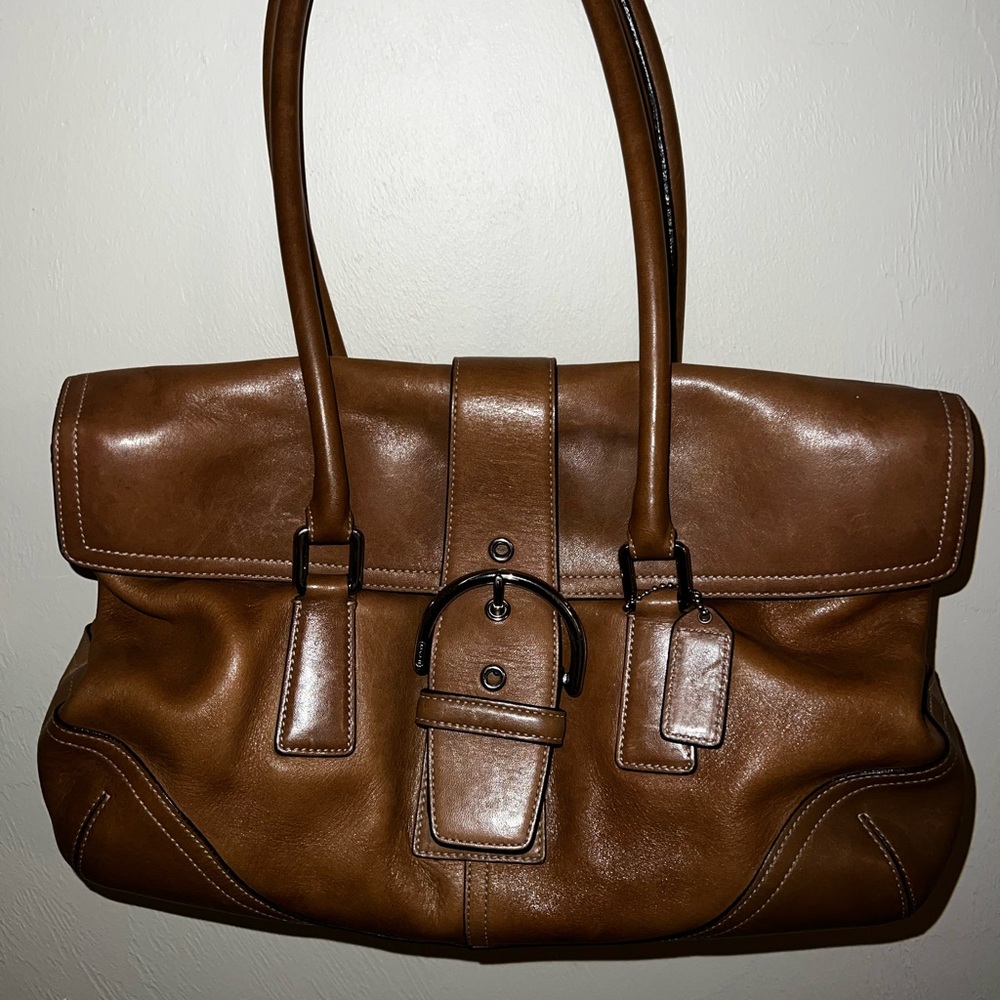 Vintage Coach Brown Leather Handbag
